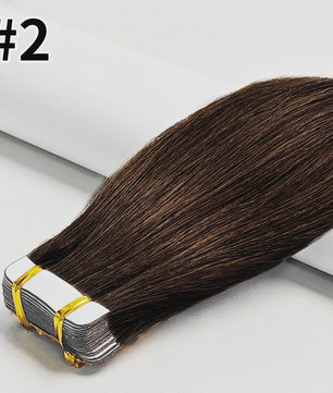 Remy Tape-in Hair Extensions - 100% Echt Menselijk Haar, Natuurlijk Zwart, Naadloos