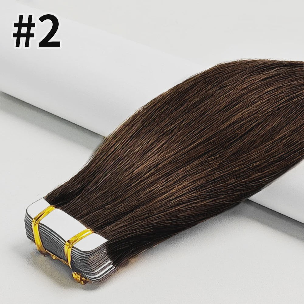 Remy Tape-in Hair Extensions - 100% Echt Menselijk Haar, Natuurlijk Zwart, Naadloos