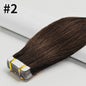 Remy Tape-in Hair Extensions - 100% Echt Menselijk Haar, Natuurlijk Zwart, Naadloos