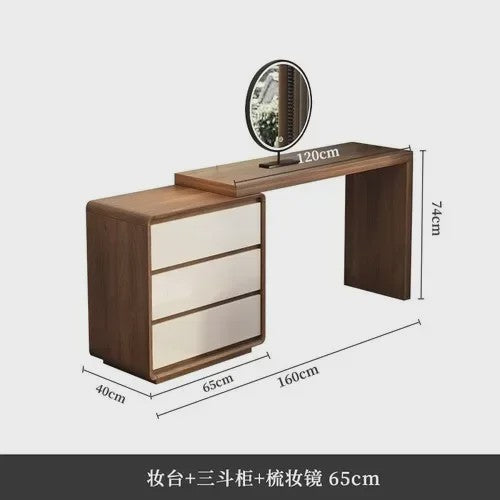 Moderne Houten Kaptafel met Spiegel en Ruime Opbergruimte
