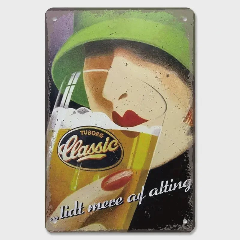 Retro Metal Bier Merk Poster - Decoratie voor Man Cave, Bar & Club