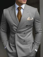 Luxe Bruin Herenpak - Double Breasted, Peak Lapel, Slim Fit Blazer & Pantalon