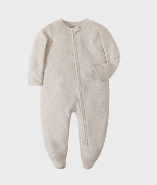Katoenen Newborn Pyjama met Voetjes en Ritssluiting - Romper voor Jongens en Meisjes (0-12 Maanden)