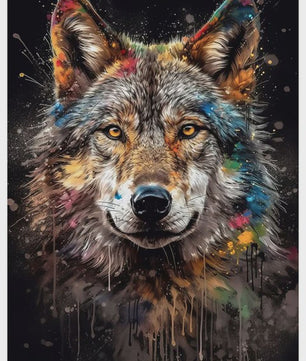 Abstracte Dieren Canvas Poster: Leeuw, Tijger, Aap, Uil - Muurdecoratie Woonkamer