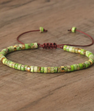 Natuurlijke Blauwe Emperor Steen Kralen Armband - Verstelbaar & Uniek
