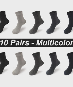 10 Paar Bamboe Vezel Heren Sokken - Zwart, Zacht & Ademend - Plus Size 39-48