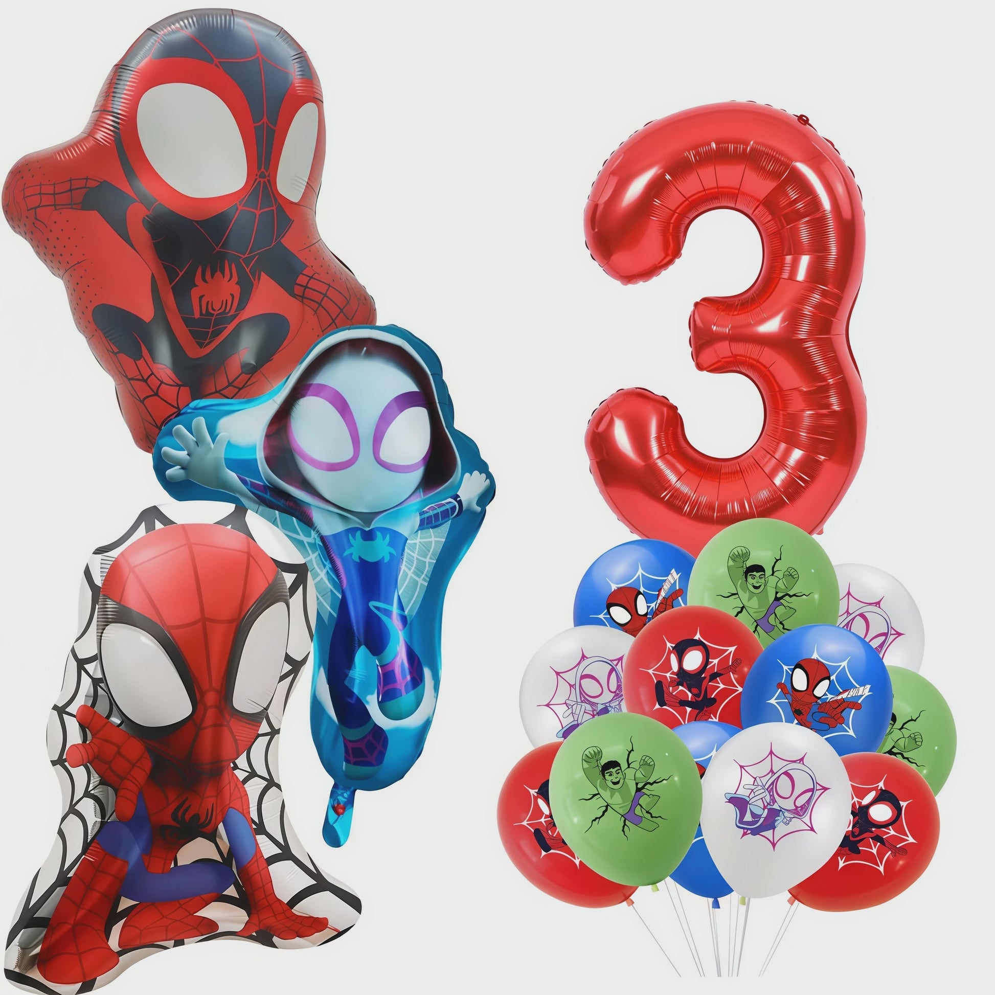 Superheld Folieballonnen Set: Spiderman, Batman, Iron Man & Captain America - Feestdecoratie