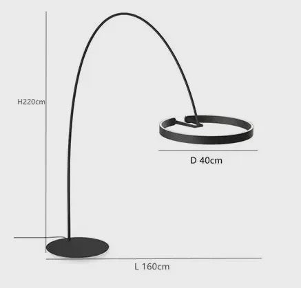Moderne Gouden Ring Vloerlamp - Minimalistisch Design, Luxe Verlichting voor Woonkamer
