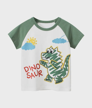 Zomer T-shirts Jongens 2-8 Jaar - Katoen, Korte Mouw met Leuke Prints