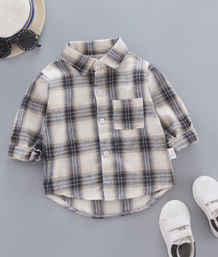 Lange Mouwen Jongens Shirt in Plaid Katoen - Perfect voor de Lente (1-4 Jaar)