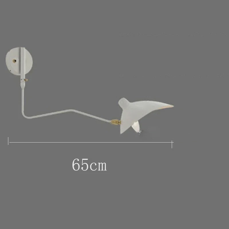 Industriële Zwarte Aluminium Wandlamp met Lange Arm - Verstelbaar LED Licht