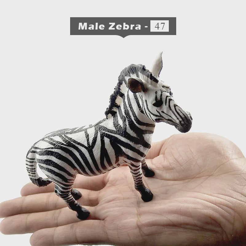 Set Dierenfiguren: Panda, Hert, Nijlpaard, Neushoorn, IJsbeer, Giraf, Kameel & Zebra - Decoratie Beeldjes