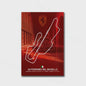 Formule 1 Circuit Poster Canvas - F1 Race Track Kunst Print voor Woonkamer Decoratie