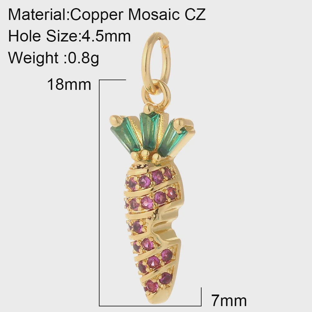 Gouden Bedeltjes voor Sieraden Maken: Cactus, Kers, Paddenstoel, Bloem & Fruit
