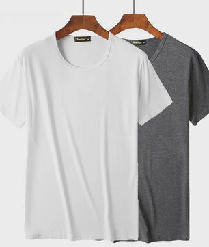 2-Pack Bamboe Fiber T-shirts Heren - Ronde Hals, Korte Mouw, Ademend & Zweetabsorberend