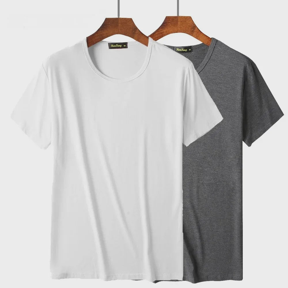 2-Pack Bamboe Fiber T-shirts Heren - Ronde Hals, Korte Mouw, Ademend & Zweetabsorberend