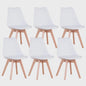 Set van 4 of 6 Nordic Eetkamerstoelen met PU Zitting en Beukenhouten Poten
