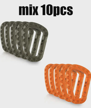 Tactische D-vormige Plastic Karabijnhaak - Set van 5, 10, 15 of 20 stuks - Outdoor & Camping Gear