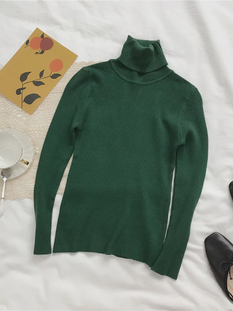 Dames Gebreide Turtleneck Trui - Slim Fit Koreaans Stijl | Herfst & Winter Collectie