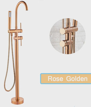 Vrijstaande Badkraan met Douchefunctie - Zwart, Chroom, Goud - Zwenkbare Uitloop & Warm/Koud Water Mixer
