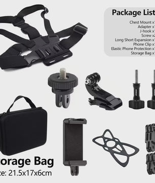 Verstelbare Borstband Mount Harness voor GoPro & Actiecamera's