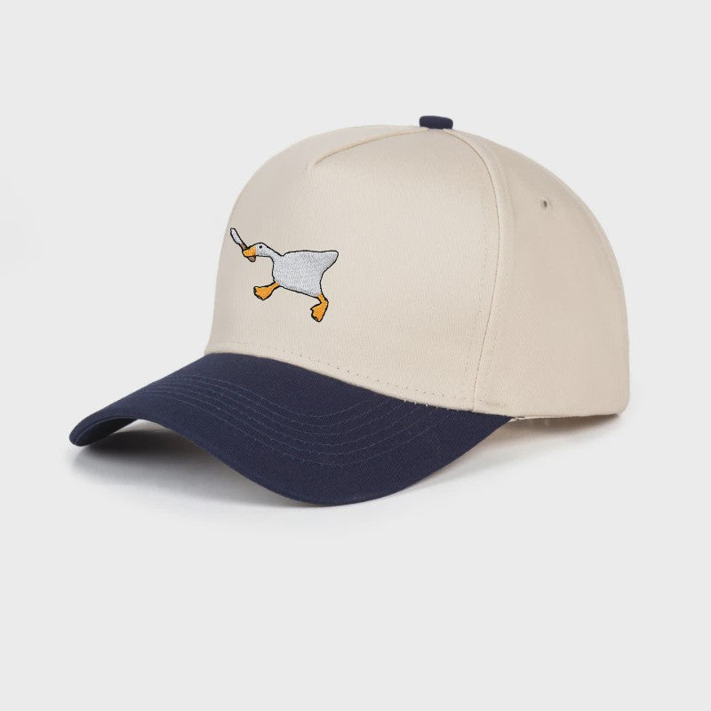 Unieke Geborduurde Baseball Cap met Gans Patroon - Casual Stadsstijl