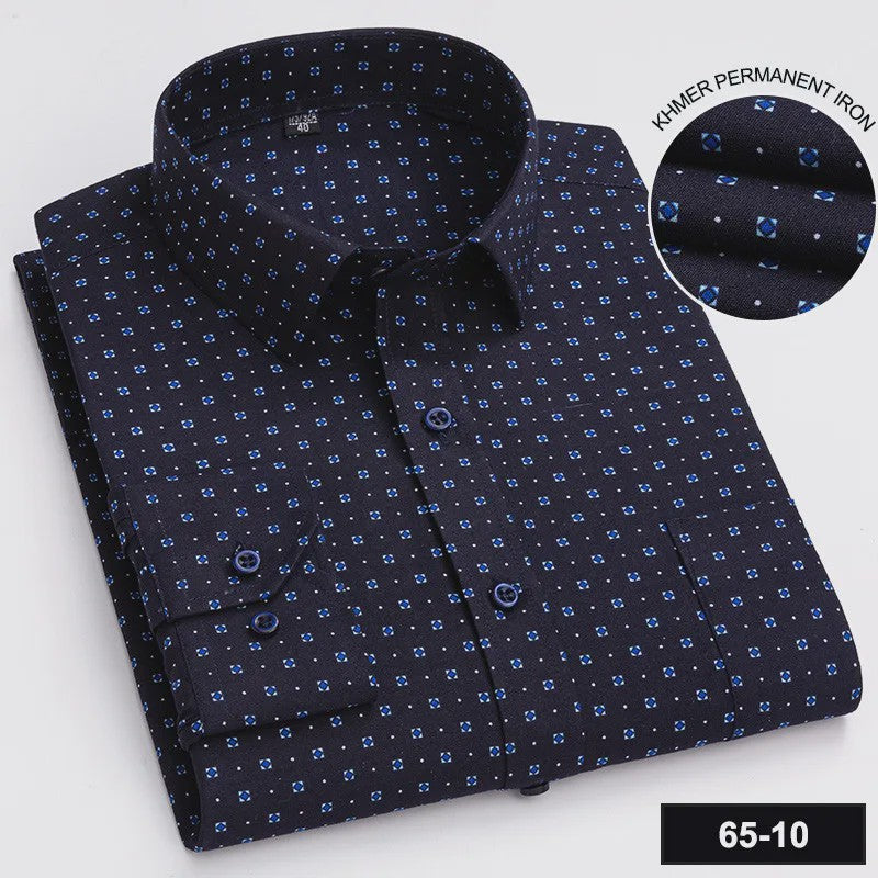 Herenshirt Lange Mouw - Stijlvol Casual & Zakelijk, Print & Streep, All-Season Top