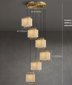 Luxe Marmer LED Kroonluchter Goud/Chroom - Dimbaar