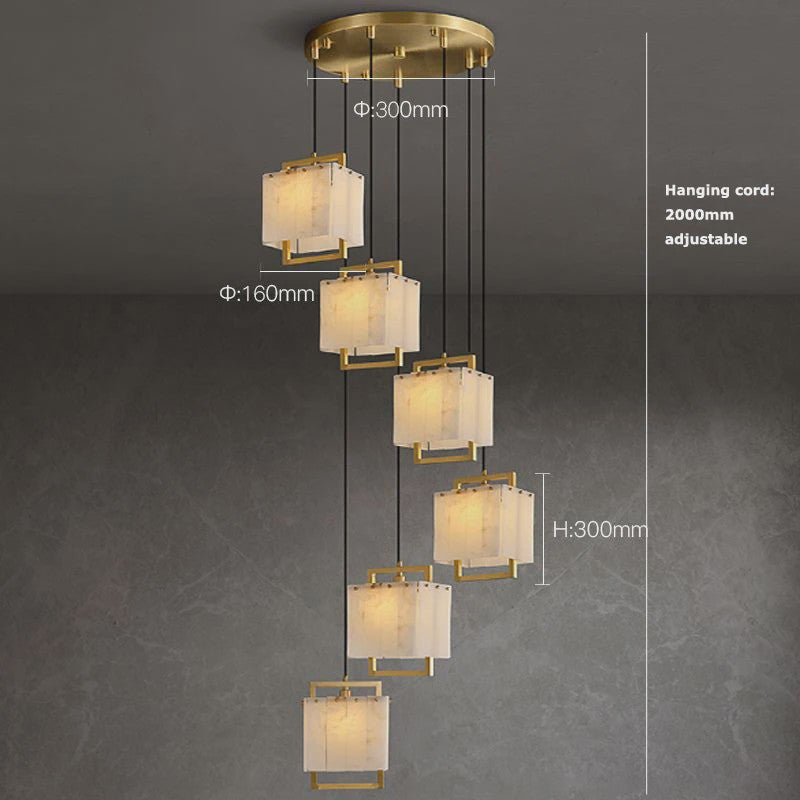 Luxe Marmer LED Kroonluchter Goud/Chroom - Dimbaar