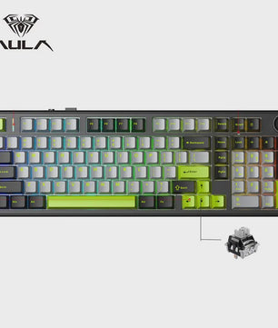 AULA F99PRO Mechanisch Gaming Toetsenbord - 99 toetsen, 3 Modi, Hot-Swappable, Gasket Structuur, Media Knop