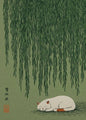 Japanse Zen Wanddecoratie: Canvas Print met Koi Vissen, Kraanvogels en Watergolven