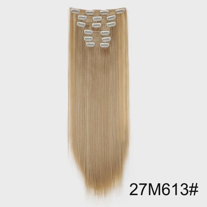 Synthetische Haarverlenging Set: 6 Delen Clip-in Extensions 60cm Lang & Steil