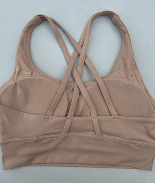 Comfortabele Sports BH met Push-Up Effect en Kruisbanden - Hoge Ondersteuning voor Yoga & Fitness