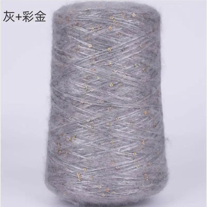 Zacht Pluche Mohair Garen met Pailletten - Kleurrijk Brei-, Haak- en Naaigaren (520g)