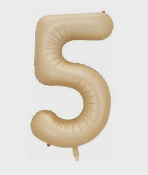 Grote Folie Ballonnen Cijfers 0-9 Cream Caramel & Wit (32/40 inch) - Feestdecoratie