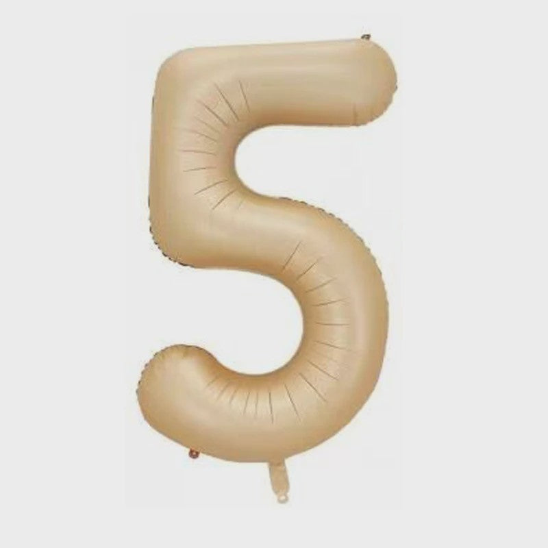 Grote Folie Ballonnen Cijfers 0-9 Cream Caramel & Wit (32/40 inch) - Feestdecoratie