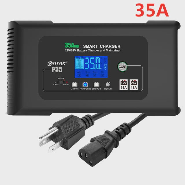 HTRC Slimme Acculader 12V/24V - Automatisch Laden & Reparatie voor Auto, Motor, LiFePO4, AGM