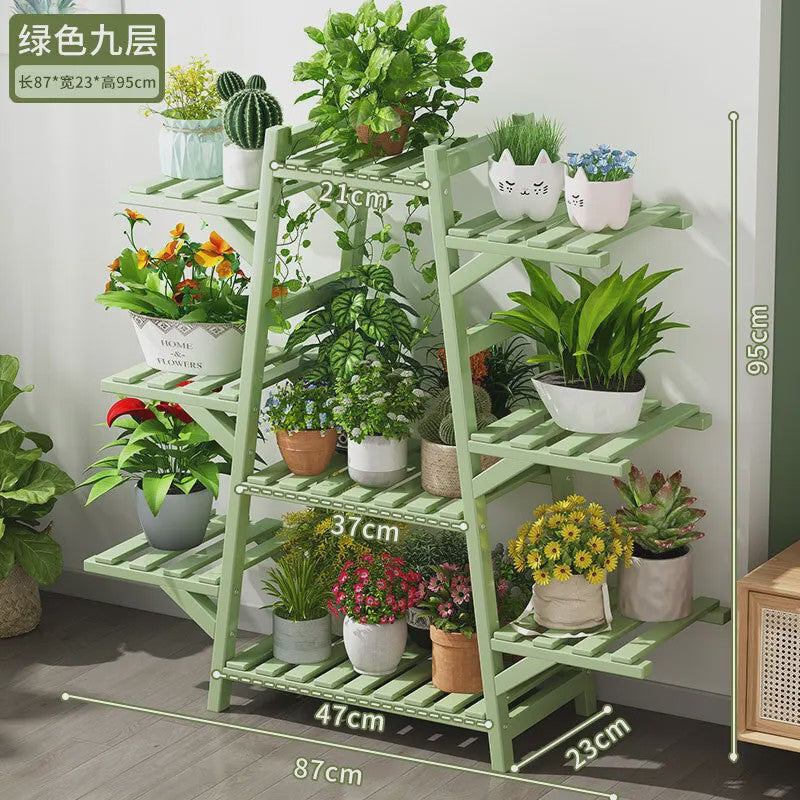 Houten Bloemenstandaard Multi-laags Balkon Plantenrek Woonkamer