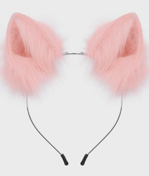 Handgemaakte Pluizige Dierenoren Hoofdband - Kat & Vos Oortjes voor Cosplay & Feest