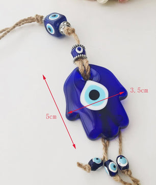 Blauw Turks Oog Hanger met Touw - Decoratie voor Auto, Muur & Huis