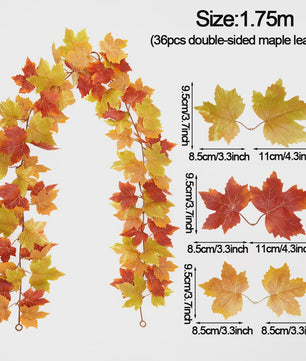 Herfst Slinger met Maple Bladeren - Kunstblad Slinger voor Thanksgiving, Halloween & Feestdecoratie