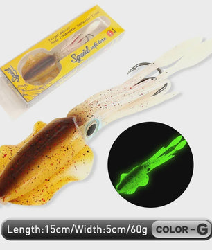 Zachte Inktvis Kunstaas 60g Luminous UV - Diepzee Vissen Trolling Lure