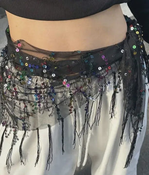 Buikdans Heupsjaal met Munten - Chiffon Rok voor Dans en Yoga
