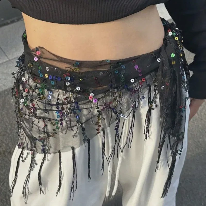 Buikdans Heupsjaal met Munten - Chiffon Rok voor Dans en Yoga