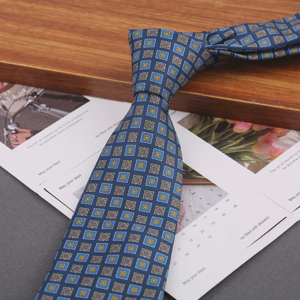 Klassieke Heren Strikdas - Imitatie Zijde met Polka Dot & Bloemendessin