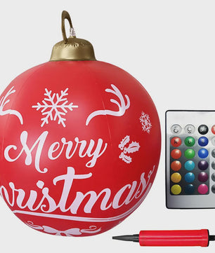 24 Inch Opblaasbare Kerstbal met LED Verlichting - XL Tuindecoratie
