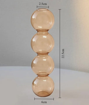 Nordic Kleurrijke Glazen Vaas - Bubble Design voor Hydroponische Planten & Bloemen