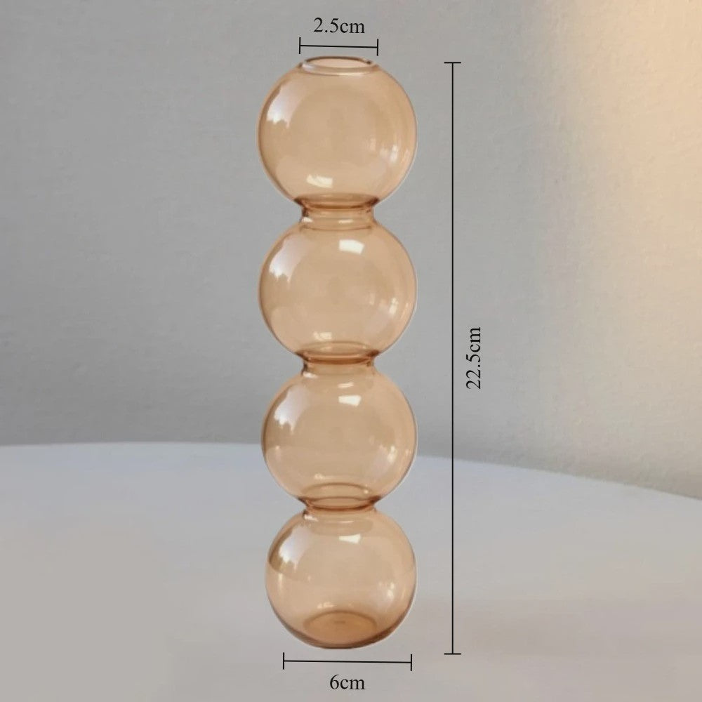 Nordic Kleurrijke Glazen Vaas - Bubble Design voor Hydroponische Planten & Bloemen