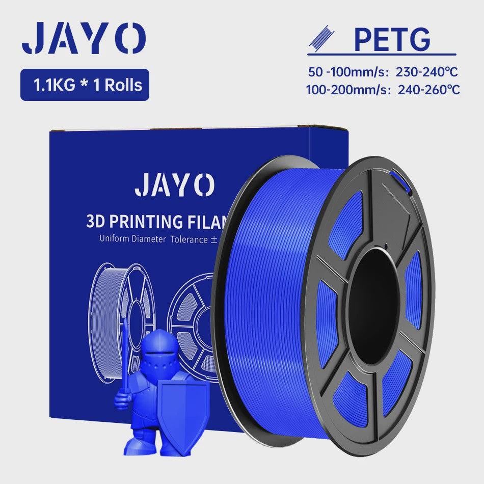 JAYO PETG 3D Printer Filament - 1.75mm Clear, 1.1kg, Hoge Taaiheid, Net Gewikkeld