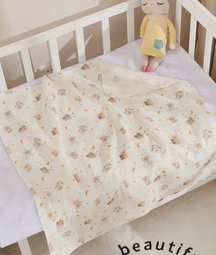 Zachte Muslin Swaddle Deken voor Baby's - Katoen, 80x80cm, met schattige prints
